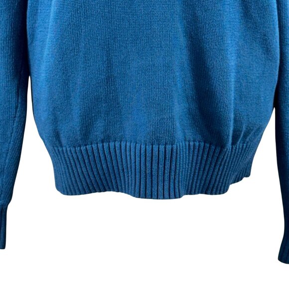 J. Crew Heritage Cotton Teal Blue Knit Crewneck Sweater Size Small - Picture 8 of 13